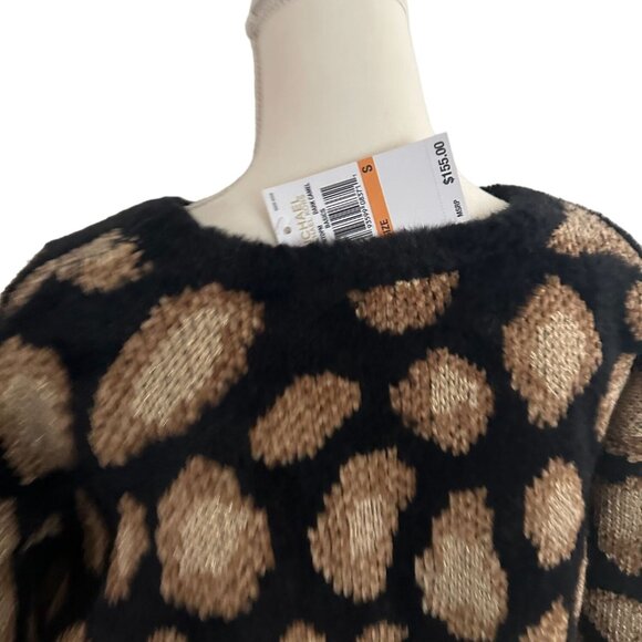 MICHAEL KORS Animal Print Dark Camel Sweater Size Small NEW - Picture 3 of 5